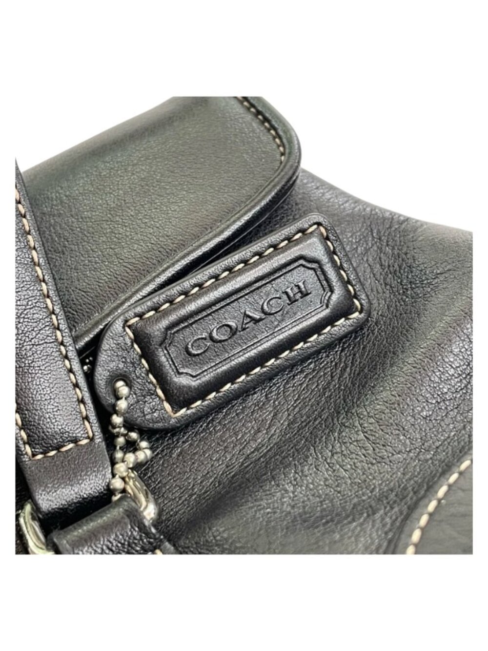 Vintage Coach Black Leather Handbag Genuine Leather Classic Shoulder Purse - Picture 4 of 16